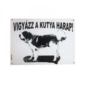 Kutya Harap Tábla Fém A/5 (többféle)