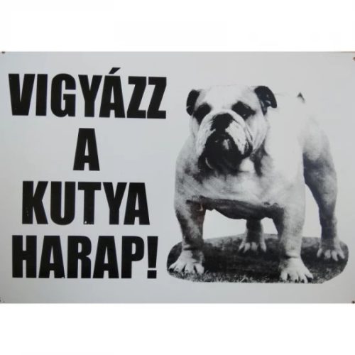 Kutya Harap Tábla Fém A/4 (többféle)