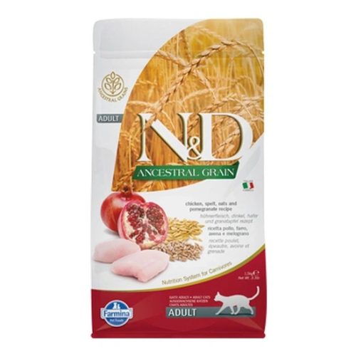 N&D Cat Ancestral Grain csirke, tönköly, zab & gránátalma adult 1,5kg