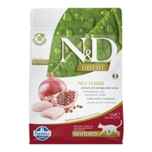 N&D Cat Prime csirke & gránátalma adult ivartalanított 300g