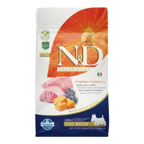 N&D Dog Grain Free bárány & áfonya sütőtökkel adult mini 800g