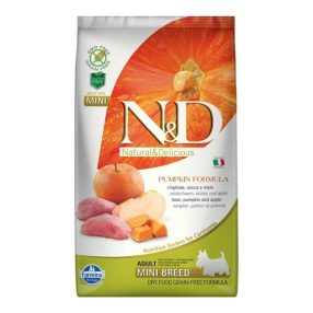   N&D Dog Grain Free vaddisznó & alma sütőtökkel adult mini 2,5kg