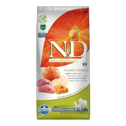 N&D Dog Grain Free vaddisznó & alma sütőtökkel adult medium/maxi 12kg