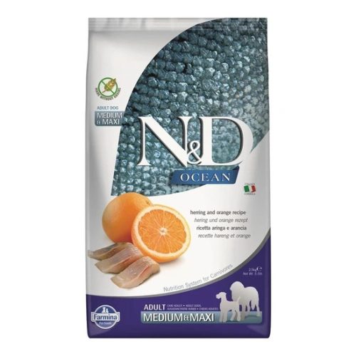 N&D Dog Ocean hering & narancs adult medium & maxi 2,5kg