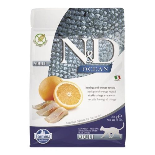 N&D Cat Ocean hering & narancs adult 300g