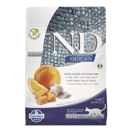 N&D Cat Ocean hering, sütőtök, narancs adult 300g