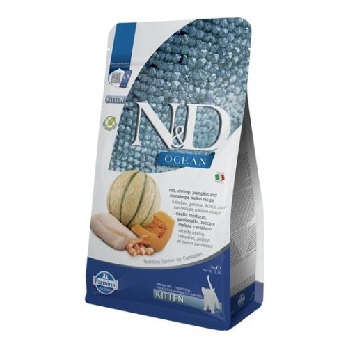 N&D Ocean Cat tőkehal,garnéla,sütőtök & sárgadinnye Kitten 1,5kg