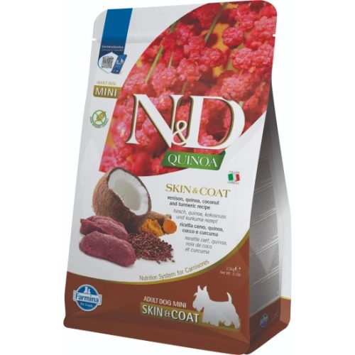 N&D Quinoa Dog Skin&coat szarvas&kókusz Adult Mini 2,5kg