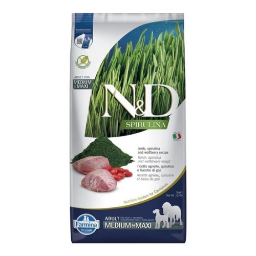 N&D Spirulina Dog bárány adult medium/maxi 7kg