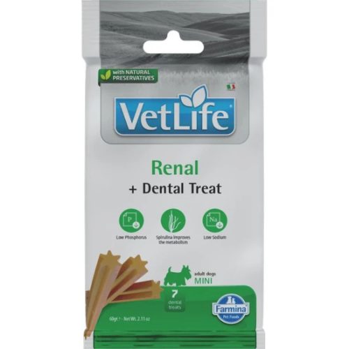 Vet Life Natural Diet Dog Jutalomfalat Renal Adult Mini 60g