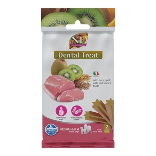 N&D Tropical Selection Dog Jutalomfalat Dental Pork Adult Med&Max 100g