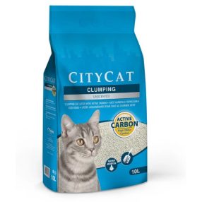   Citycat csomósodó fehér macskaalom Active Carbon (bentonit aktív szénnel) 10l (8,64kg)