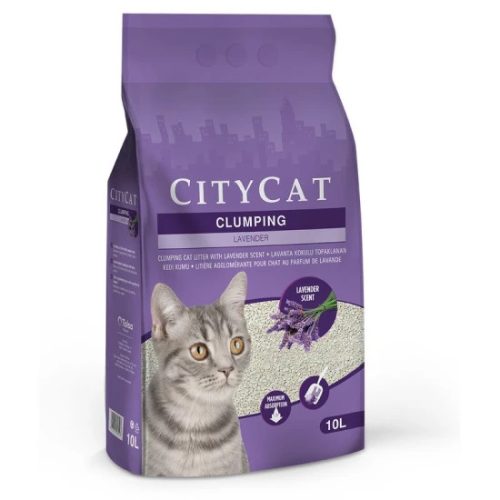 Citycat csomósodó fehér macskaalom levendulás (bentonit ) 10l (8,64kg)