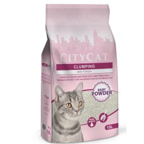   Citycat csomósodó macskaalom fehér Baby Powder (bentonit) 10l (8,64kg)