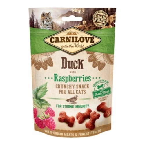 Carnilove Cat Jutalomfalat Crunchy Duck&raspberries - Kacsahús málnával 50g