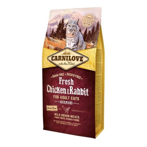 Carnilove Fresh Adult Cat Chicken & Rabbit Gourmand- Csirke és Nyúl Hússal 6kg