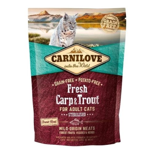 Carnilove Fresh Adult Cat Carp & Trout Sterilised - Ponty és Pisztráng Hússal 400g