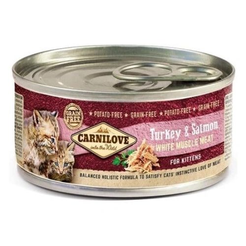 Carnilove Cat Kitten Turkey & Salmon Can- Pulyka és Lazac Hússal Konzerv 100g