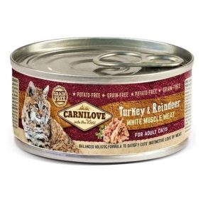   Carnilove Cat Turkey & Reindeer Can- Pulyka és Rénszarvas Hússal konzerv 100g