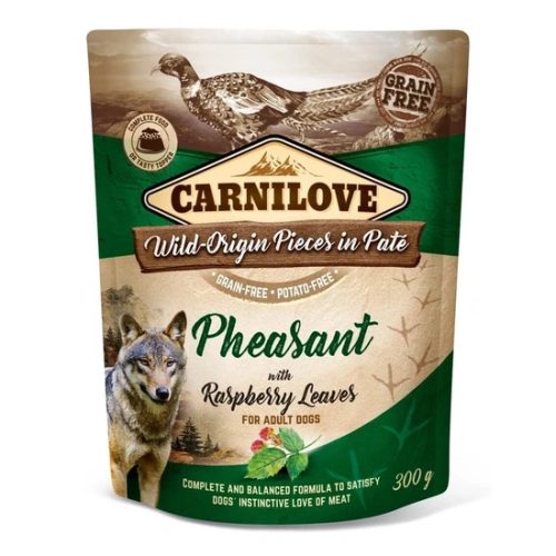 Carnilove Dog tasakos Paté Pheasant with Raspberry Leaves - Fácán málnalevéllel 300g HU