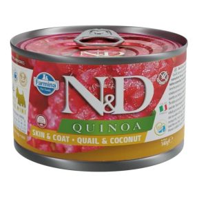 N&D Quinoa Dog konzerv fürj & kókusz adult mini 140g