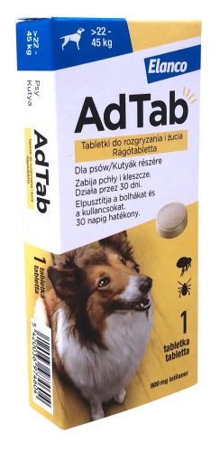 AdTab 900 mg rágótabletta kutyák részére (> 22–45 kg) 