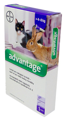  Advantage macskáknak és nyulaknak 0,8ml  4kg felett, 1 pipetta