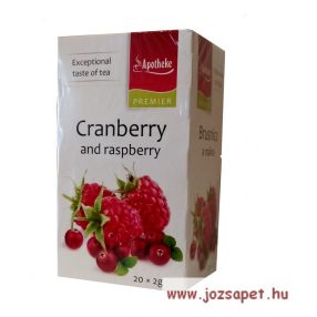   Apotheke - Tőzegáfonya és Málna Tea, 20 filter - Premier Selection