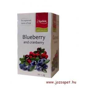   Apotheke - Tőzegáfonya és Kékáfonya Tea, 20 filter- Premier Selection