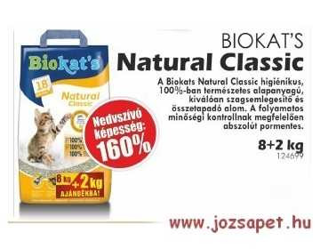 Biokat's Natural Classic macskaalom 10 kg--160%-os nedvességmegkötő képesség