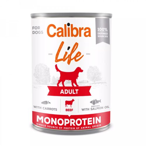 Calibra Life Beef konzerv marhahússal és sárgarépával felnőtt kutyák számára 400g