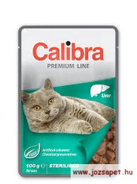Calibra Cat Premium Sterilized Liver 100g alutasakos eledel májjal, ivartalanított cicának