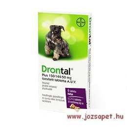 Drontal Plus kutya féregtelenítő 150/144/50 mg ízesített tabletta 6db
