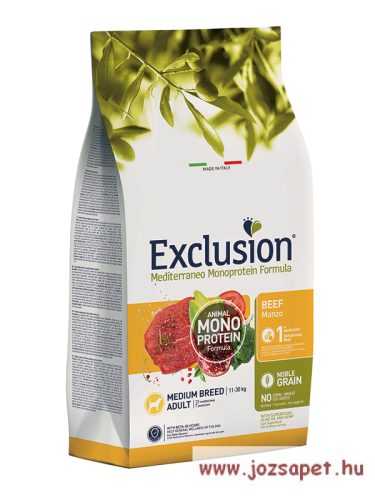 EXCLUSION MEDITERRANEO  NOBLE GRAIN ADULT BEEF SMALL BREED 2kg