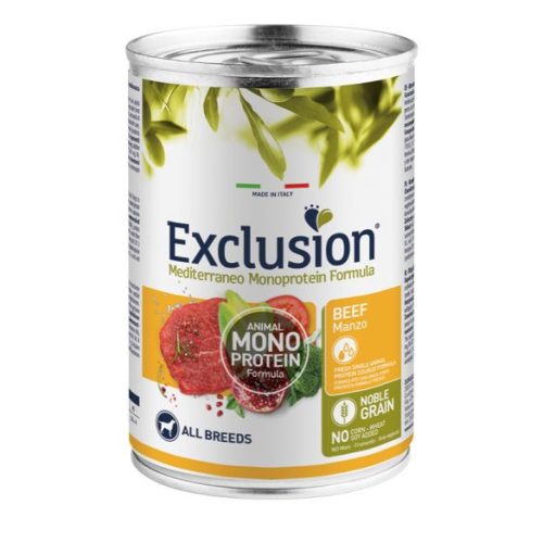 EXCLUSION MEDITERRANEO  NOBLE GRAIN ADULT BEEF ALL BREEDS KONZERV 400g