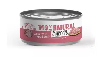 Fresh Farm HAM AND CHICKEN - filets in sauce 70g - szószos filé sonkával és csirkével macska számára 100% Natural