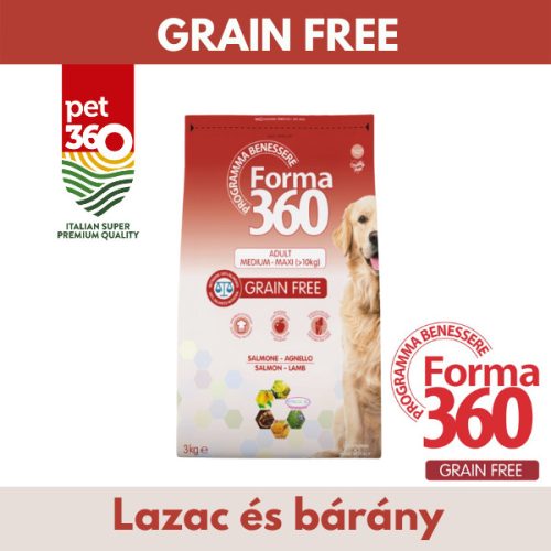 FORMA360 Adult Grain Free Salmon and Lamb Kutyatáp 12kg