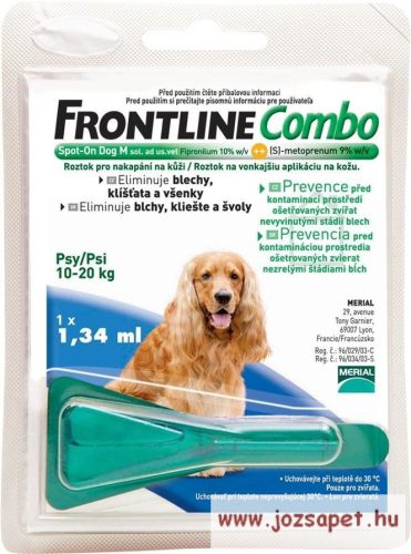 Frontline Combo M 10-20kg közötti kutyának 1,34ml