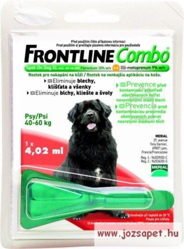 Frontline Combo XL 40kg feletti kutyának 4ml