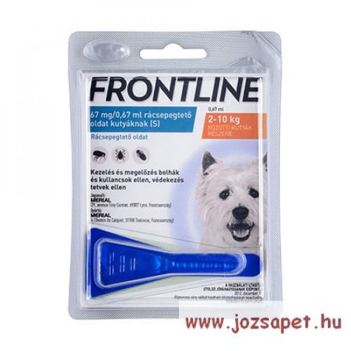 Frontline Spot On S kullancs, bolha ellen kistestű (2-10kg) kutya számára