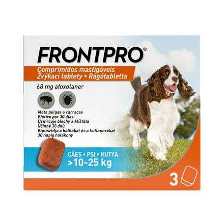 FRONTPRO Rágótabletta kutyáknak M 10-25 kg 68 mg 3 tabletta