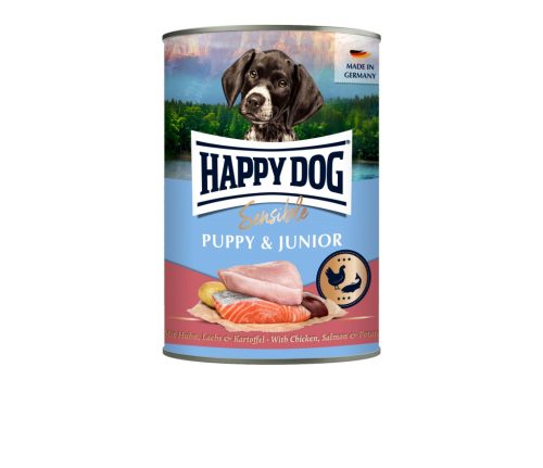 Happy Dog Supreme Sensible Puppy & Junior – Lazac, rizs (nedves eledel) 400g