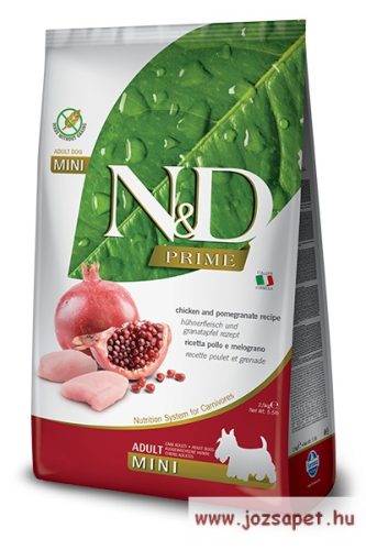 N&D Dog Prime Grain Free Csirke Gránátalma Adult Mini 2,5kg