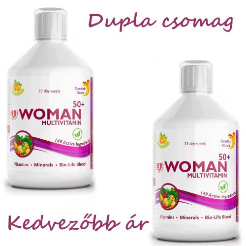 2db Swedish Nutra WOMEN 50+ FOLYÉKONY MULTIVITAMIN 50 FELETTI NŐKNEK 500ml