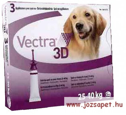 Vectra 3D rácsepegtető oldat L 25-40 kg közötti kutyáknak 3 pipetta