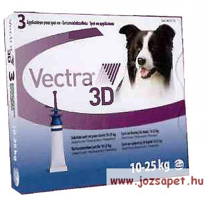 Vectra 3D rácsepegtető oldat M 10-25 kg közötti kutyáknak 3 pipetta