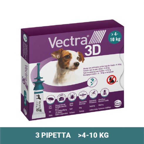 Vectra 3D rácsepegtető oldat 4-10kg közötti kutyáknak 3 pipetta