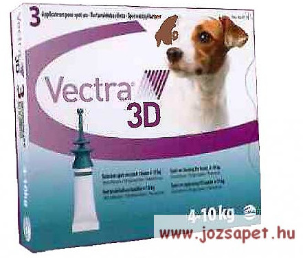 Vectra 3D rácsepegtető oldat S 4-10 kg közötti kutyáknak 3 pipetta