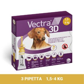   Vectra 3D rácsepegtető oldat XS 1,5-4 kg közötti kutyáknak 3 pipetta