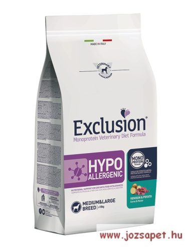 Vet Exclusion Hypoallergenic Venison & Potato Medium & Large 12kg